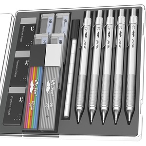 image:imageMr Pen Professional Metal Mechanical Pencil Set with Lead Refills amp Erase  rs 5 Pack 5 Sizes 03 05 07 09 amp 2mm 6x Tubes HB 2B amp Colored Lead Refills for School Supplies Drawing Sketching