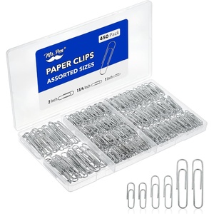 image:imageMr Pen Silver Paper Clips 450 pcs 1 114 2  Zinc Galvanized Silver Paper Clips with Storage Box Large and Small for Office School DIY Binder Clips
