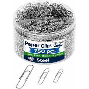 image:imageMr Pen Silver Paper Clips 750 pcs 3 Sizes Small Medium and Large  Steel Paper Clips with Storage Box for Office School DIY Binder Clips Business Card Holders amp Envelope Clips