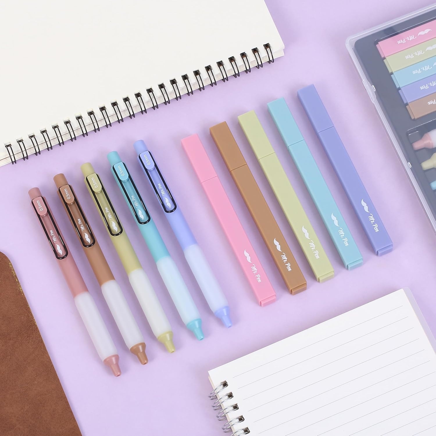 image:imageMr Pen Aesthetic Highlighter and Pen Set with Case 10 Pack  Bible Highlighters amp Cute Pens Refills With Colored amp Soft Tip No Bleed for Bible Study Journaling Planner Notes