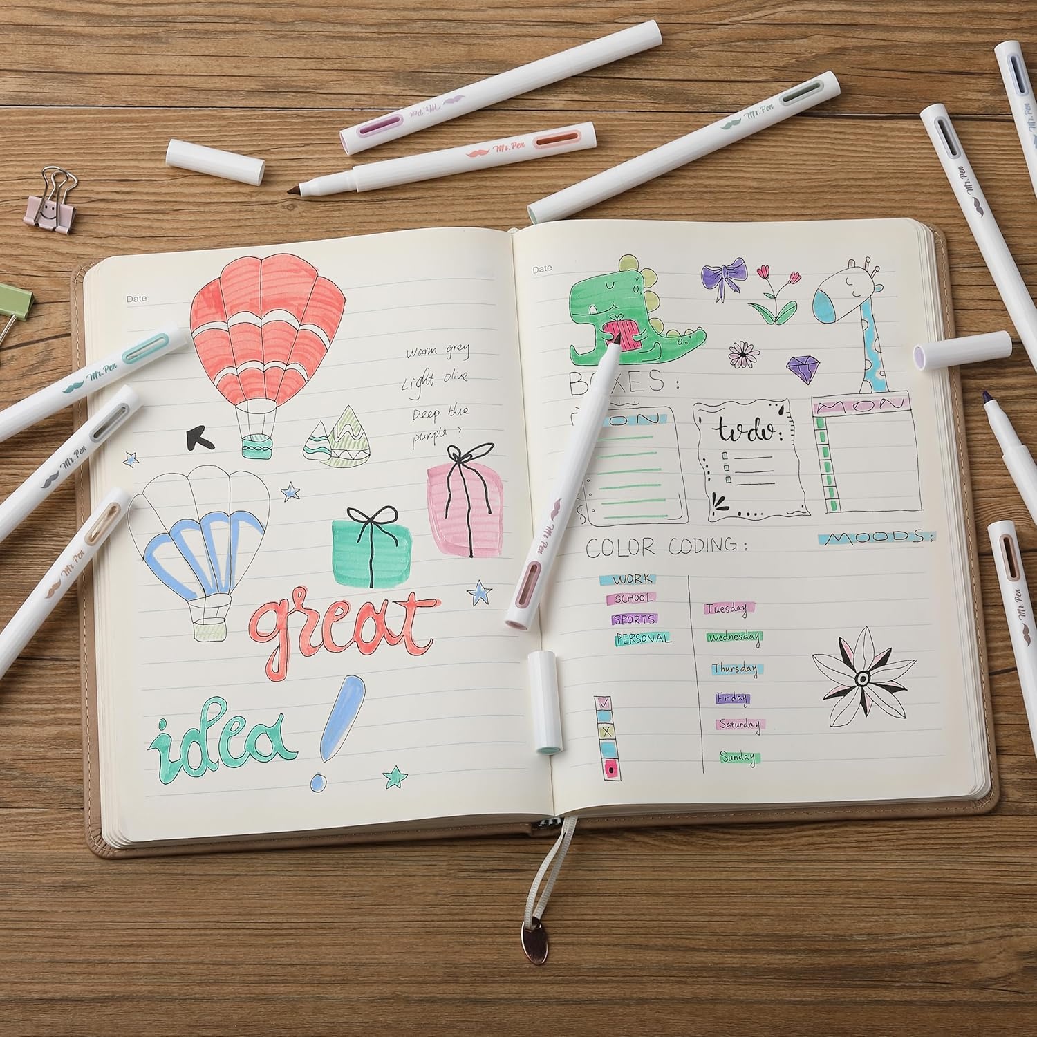image:imageMr Pen Aesthetic Highlighters 12 Pack Muted Pastel Colors  Cute Highlighters Assorted Colors for Journaling Highlighting Underlining Fast Dry Back to School Supplies