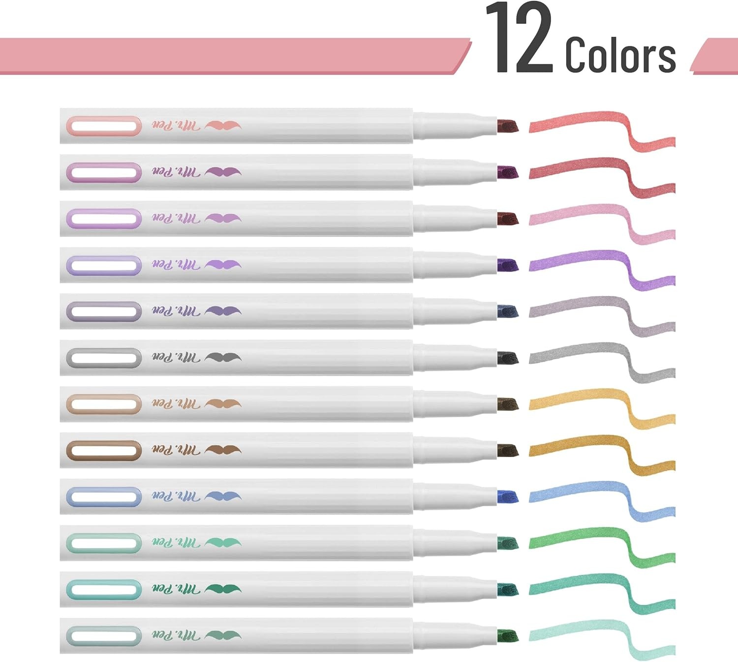 image:imageMr Pen Aesthetic Highlighters 12 Pack Muted Pastel Colors  Cute Highlighters Assorted Colors for Journaling Highlighting Underlining Fast Dry Back to School Supplies