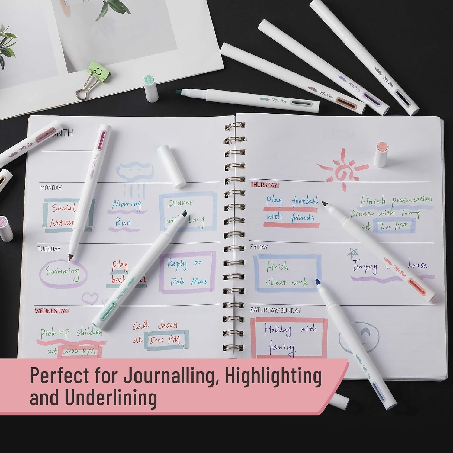 image:imageMr Pen Aesthetic Highlighters 12 Pack Muted Pastel Colors  Cute Highlighters Assorted Colors for Journaling Highlighting Underlining Fast Dry Back to School Supplies