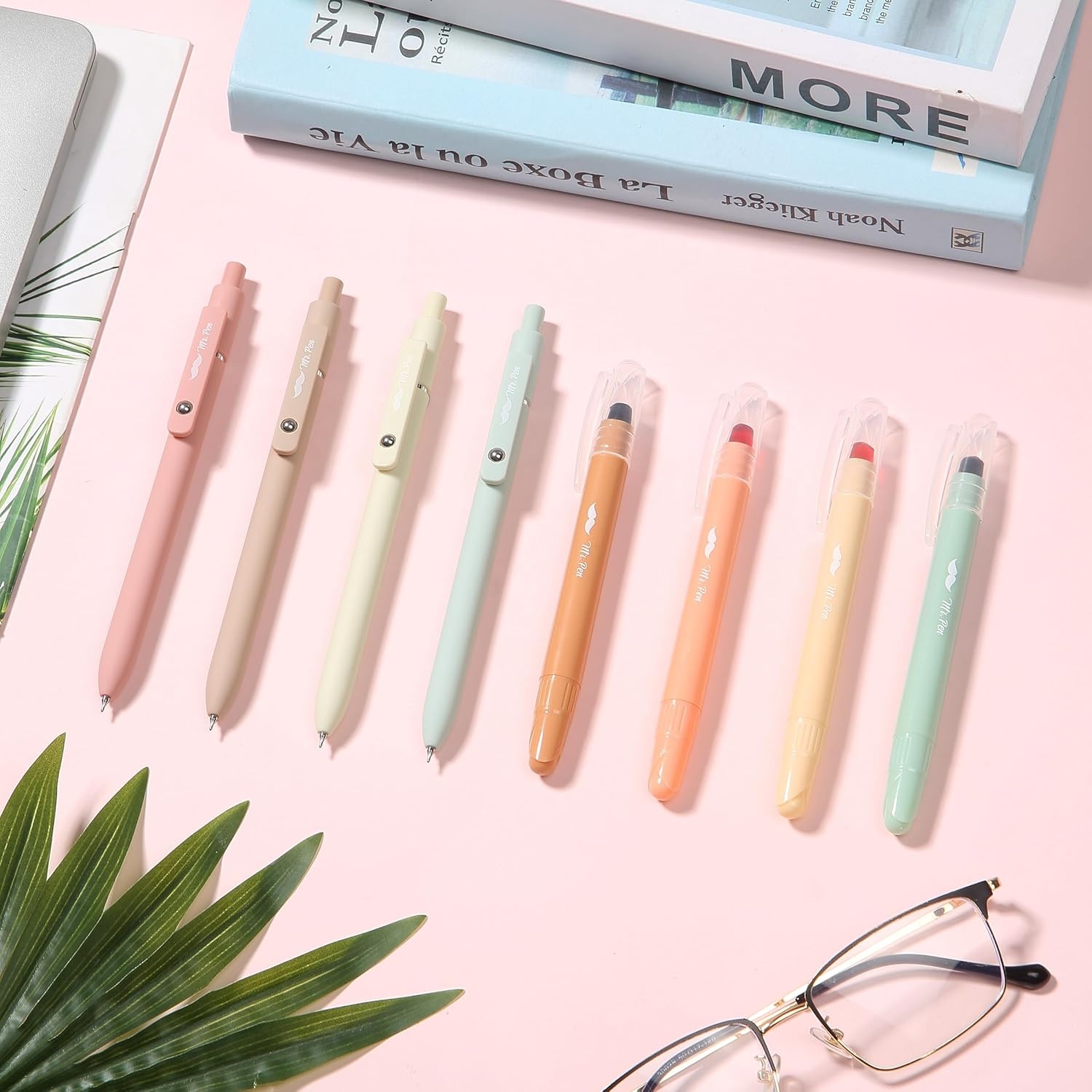 image:imageMr Pen Bible Highlighters and Gel Pens 8 Pack  Assorted Colors Gel Highlighters No Bleed Black Ink Gel Pens Fast Dry and No Smear for Bible Journaling Planner