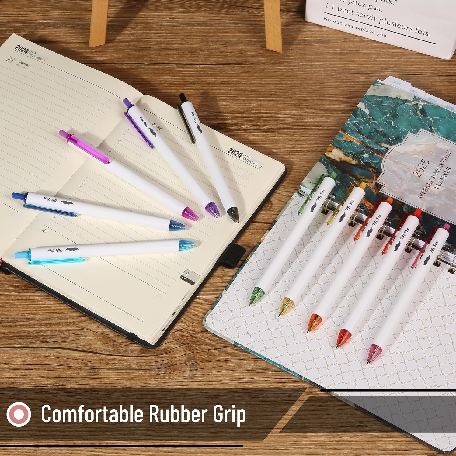 image:imageMr Pen Cute Ballpoint Pens Assorted Color Ink 07mm  10 Colorful Ink Ballpoint Pens with Case and 12 Refills Cute Pens for Journaling