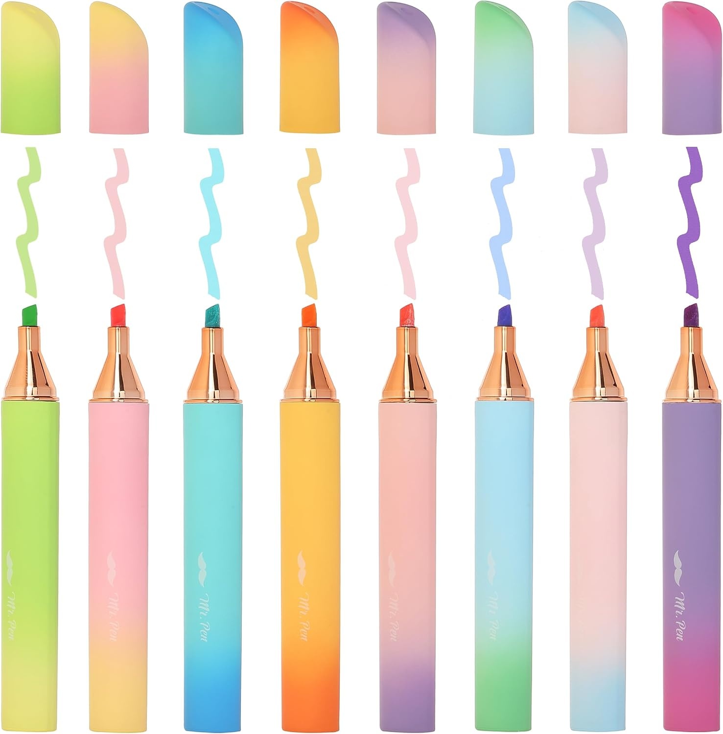 image:imageMr Pen Glitter Highlighters 8 Pack Energetic Colors  Chisel Tip Glitter Highlighter Markers for Journaling Notes Planners amp Creative Highlighting