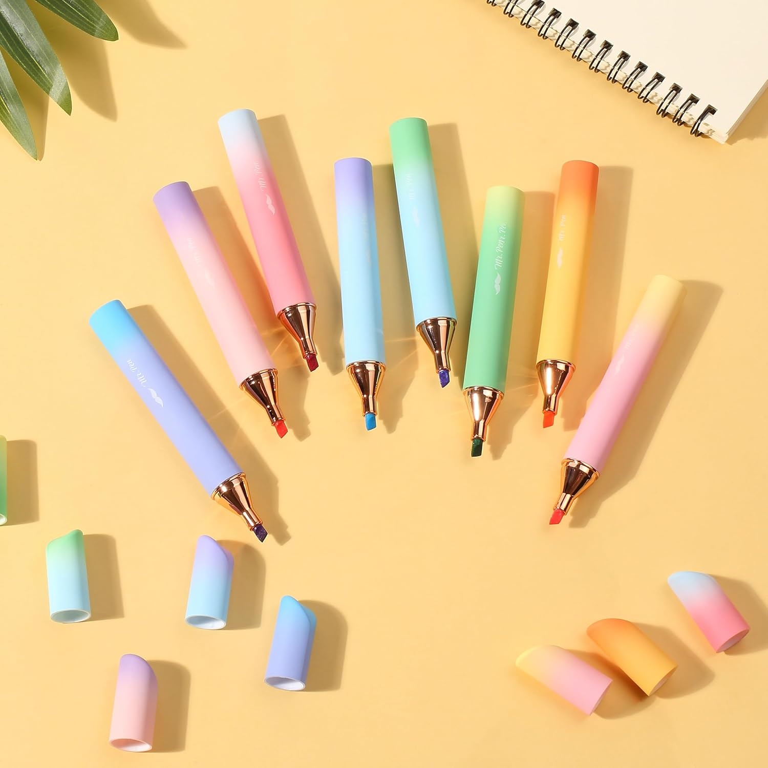 image:imageMr Pen Glitter Highlighters 8 Pack Sunshine Colors  Chisel Tip Glitter Highlighter Markers for Journaling Notes Planners amp Creative Highlighting