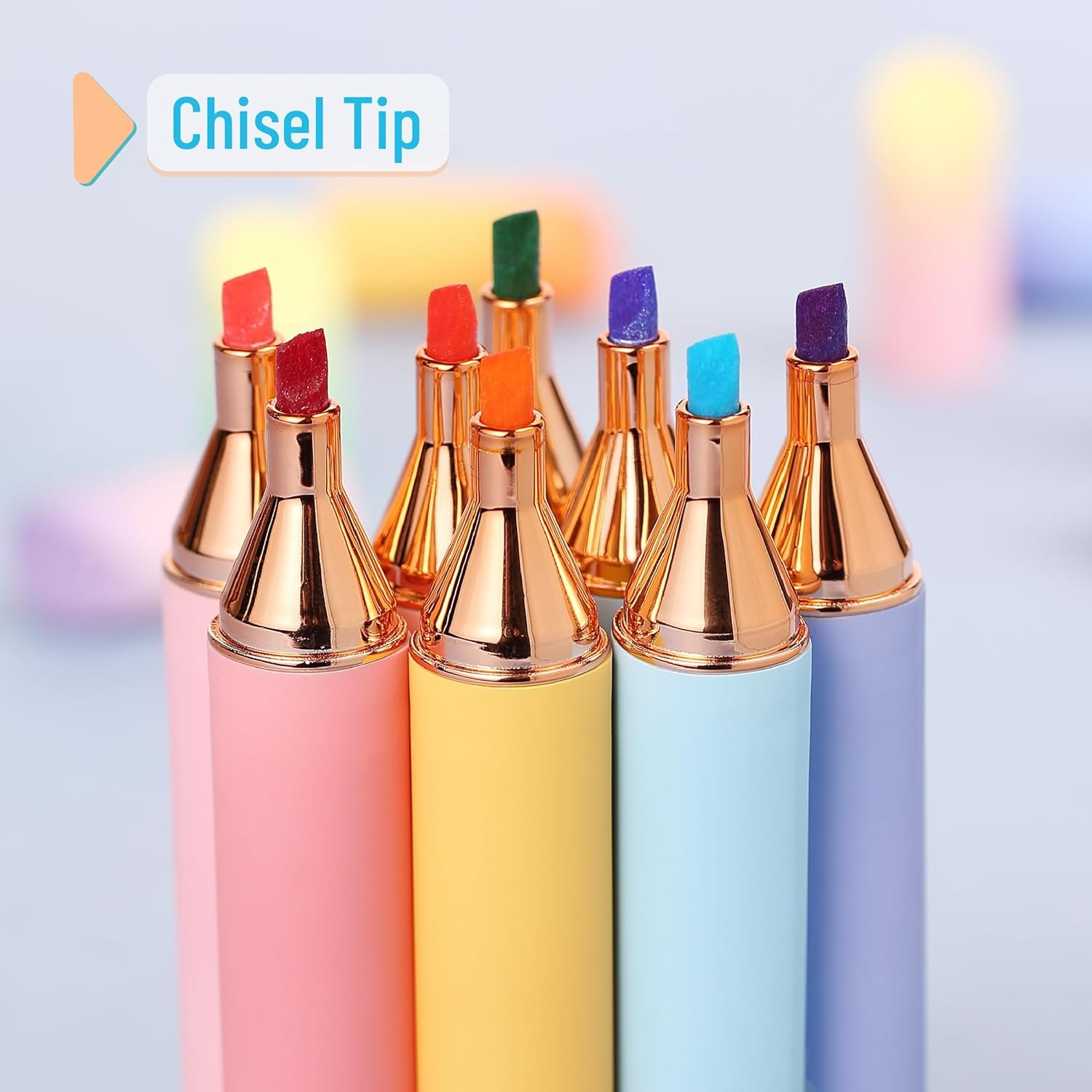 image:imageMr Pen Glitter Highlighters 8 Pack Sunshine Colors  Chisel Tip Glitter Highlighter Markers for Journaling Notes Planners amp Creative Highlighting