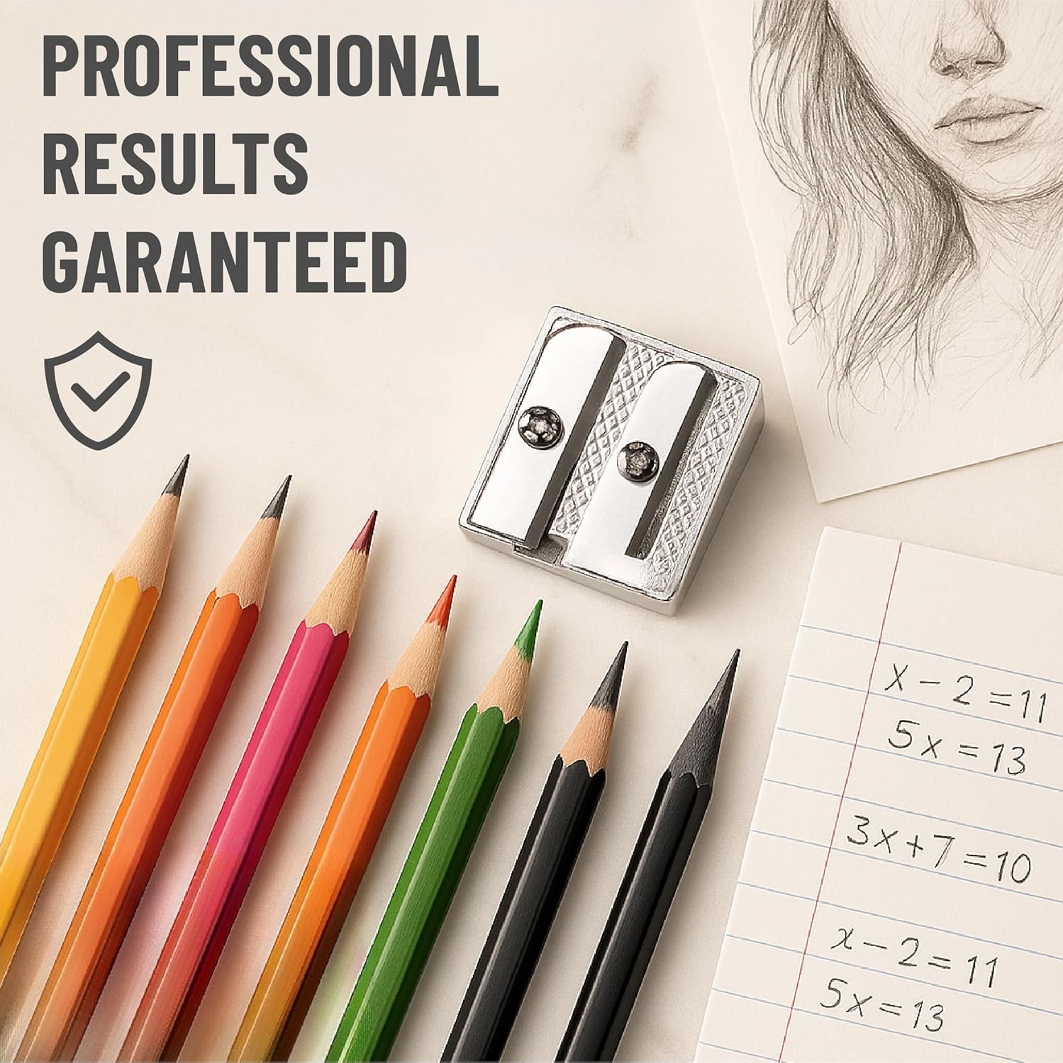 image:imageMr Pen Handheld Metal Pencil Sharpener 6 Pack  2Hole Dual Size Standard amp Jumbo Rose Gold Metal Manual Pencil Sharpeners for Graphite amp Colored Pencils School OfficeSteel