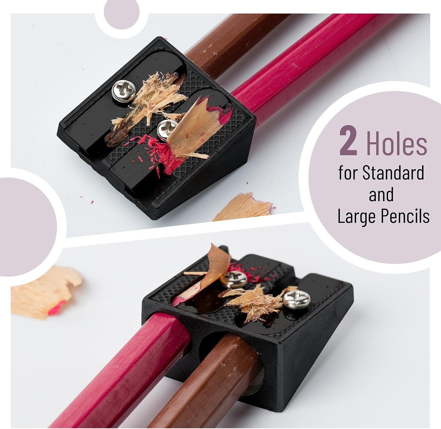 image:imageMr Pen Handheld Metal Pencil Sharpener 6 Pack  2Hole Dual Size Standard amp Jumbo Rose Gold Metal Manual Pencil Sharpeners for Graphite amp Colored Pencils School OfficeBlack