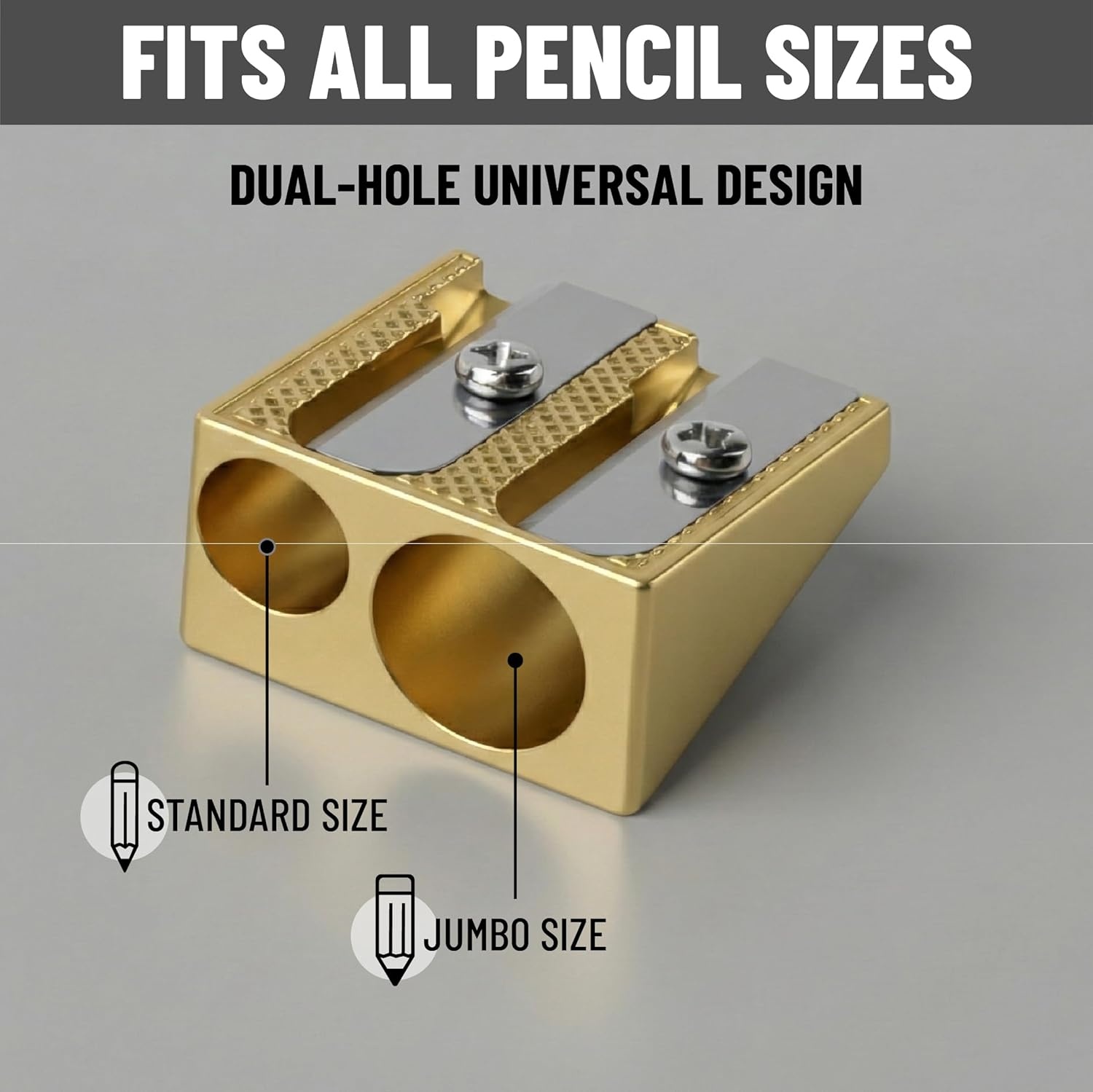 image:imageMr Pen Handheld Metal Pencil Sharpener 6 Pack  2Hole Dual Size Standard amp Jumbo Rose Gold Metal Manual Pencil Sharpeners for Graphite amp Colored Pencils School OfficeGold