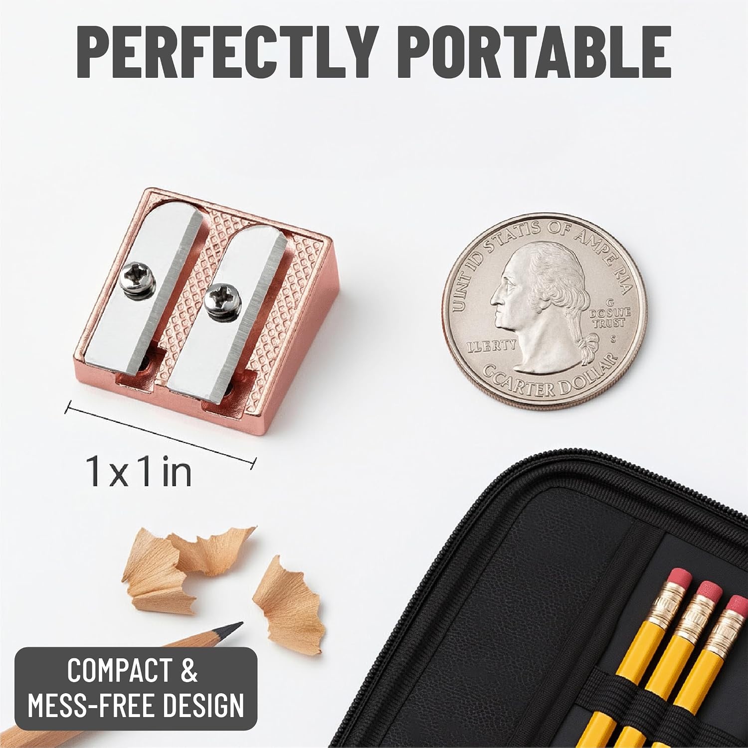 image:imageMr Pen Handheld Metal Pencil Sharpener 6 Pack  2Hole Dual Size Standard amp Jumbo Rose Gold Metal Manual Pencil Sharpeners for Graphite amp Colored Pencils School OfficeRose Gold