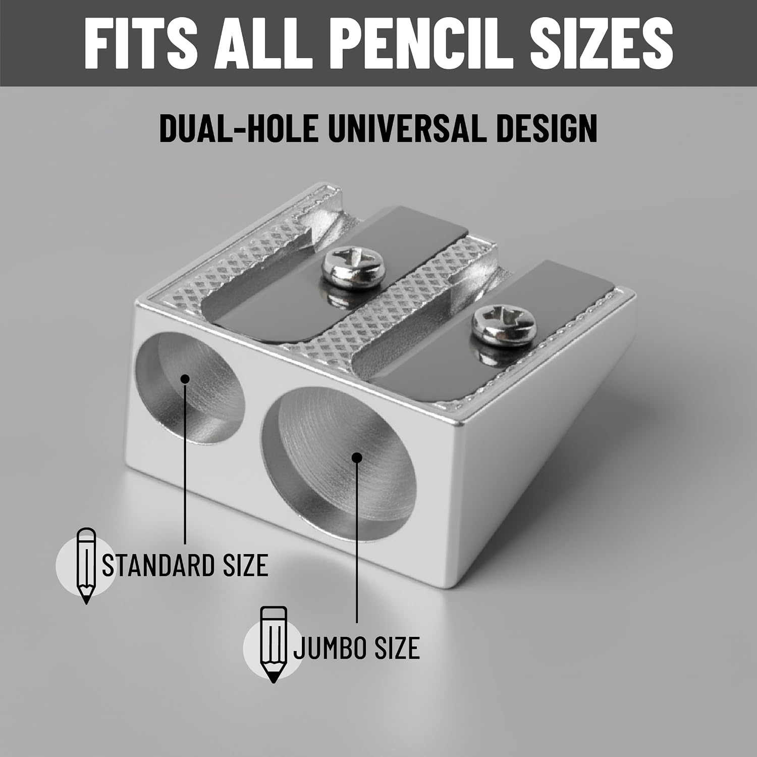 image:imageMr Pen Handheld Metal Pencil Sharpener 6 Pack  2Hole Dual Size Standard amp Jumbo Rose Gold Metal Manual Pencil Sharpeners for Graphite amp Colored Pencils School OfficeSteel