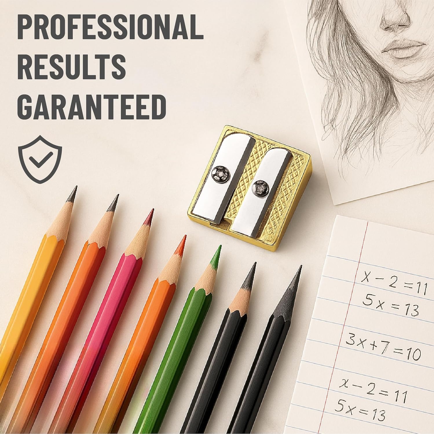 image:imageMr Pen Handheld Metal Pencil Sharpener 6 Pack  2Hole Dual Size Standard amp Jumbo Rose Gold Metal Manual Pencil Sharpeners for Graphite amp Colored Pencils School OfficeGold