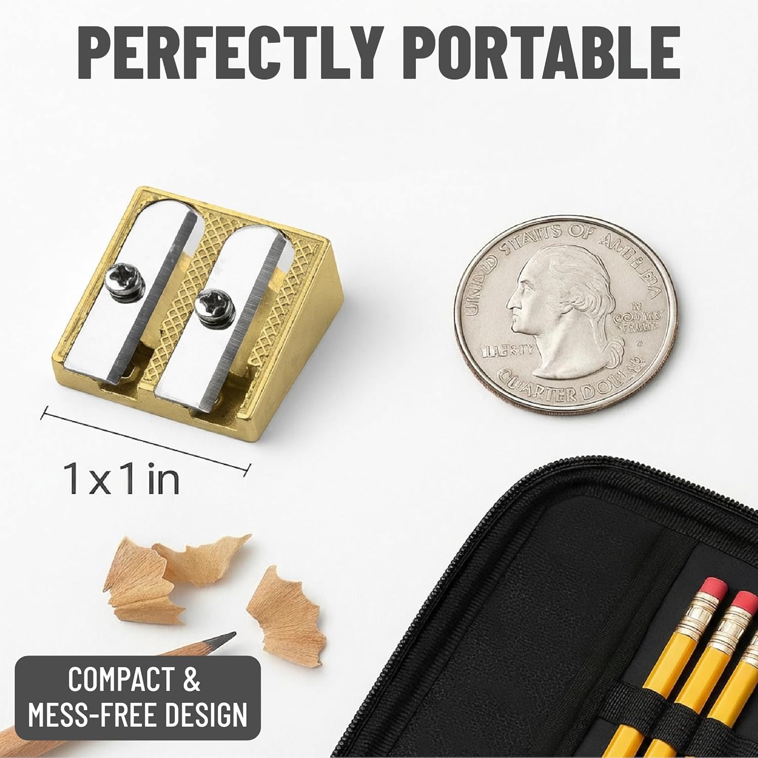image:imageMr Pen Handheld Metal Pencil Sharpener 6 Pack  2Hole Dual Size Standard amp Jumbo Rose Gold Metal Manual Pencil Sharpeners for Graphite amp Colored Pencils School OfficeGold