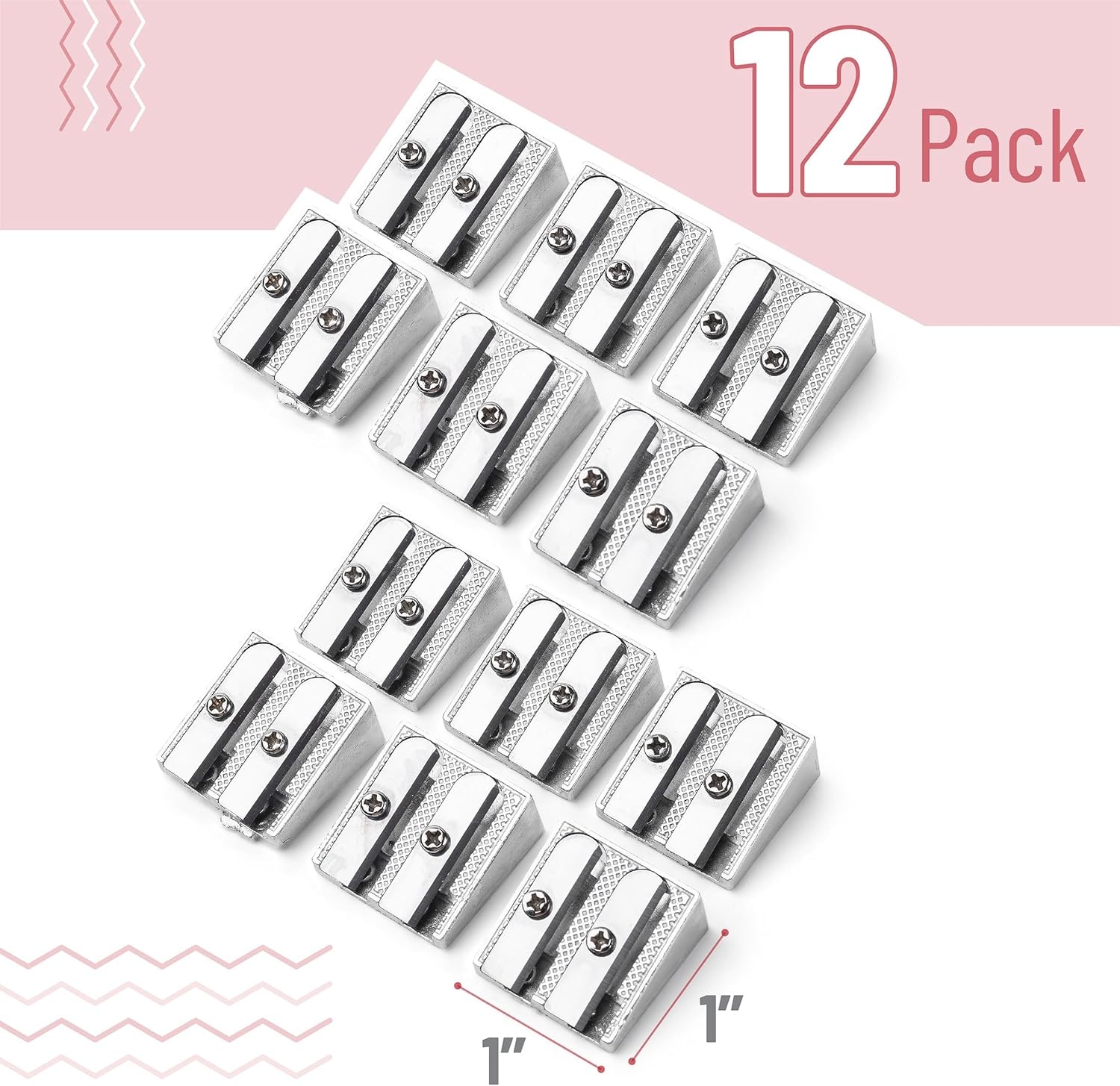 image:imageMr Pen Handheld Metal Pencil Sharpener 6 Pack  2Hole Dual Size Standard amp Jumbo Rose Gold Metal Manual Pencil Sharpeners for Graphite amp Colored Pencils School OfficeSteel