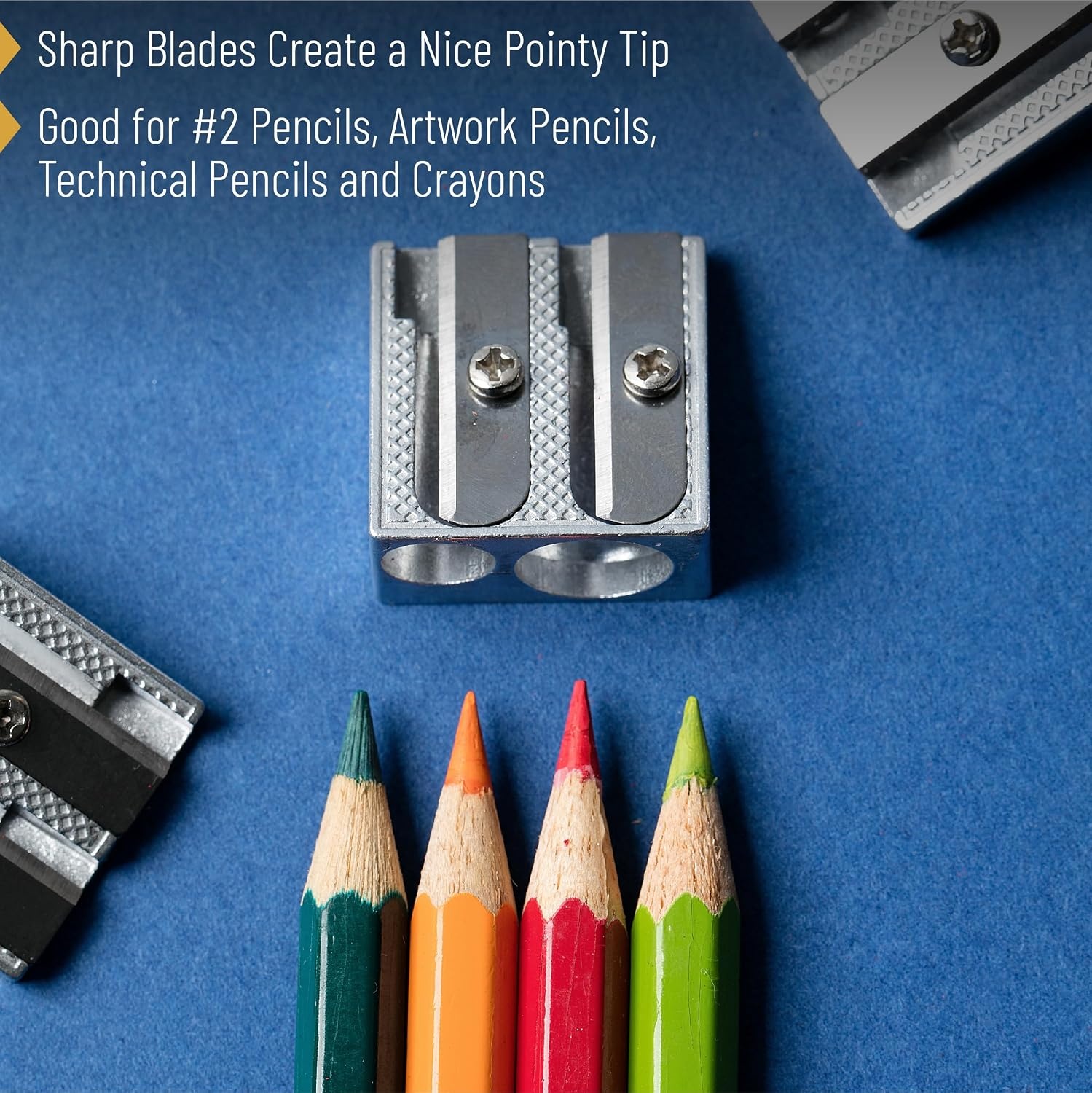 image:imageMr Pen Handheld Metal Pencil Sharpener 6 Pack  2Hole Dual Size Standard amp Jumbo Rose Gold Metal Manual Pencil Sharpeners for Graphite amp Colored Pencils School OfficeSteel