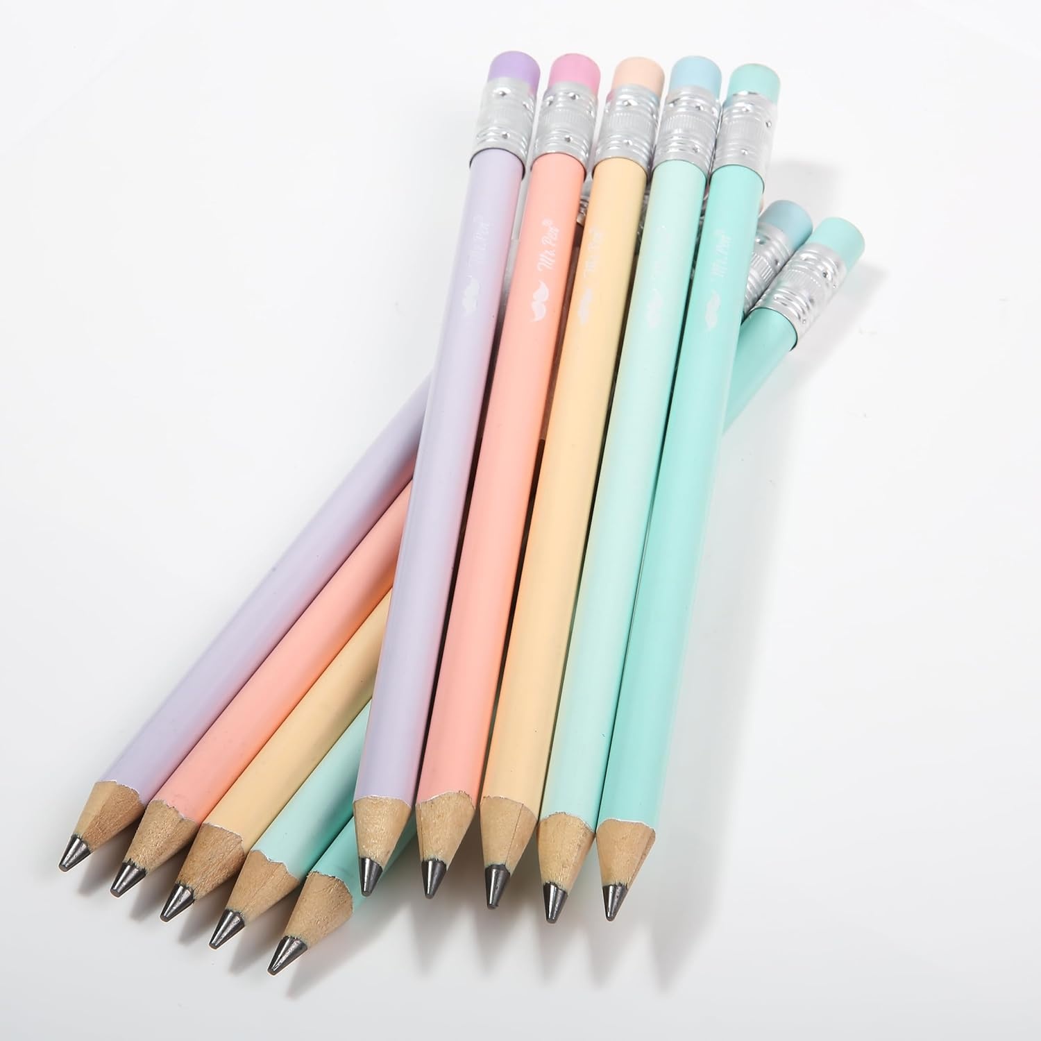 image:imageMr Pen Jumbo Pencils 30 Pack Colorful Barrels  Smooth Black 2 HB Graphite Cores Large Preschool Pencils Smooth Writing Lead for Kindergarten Kids and School SuppliesSoft Pastel Barrels