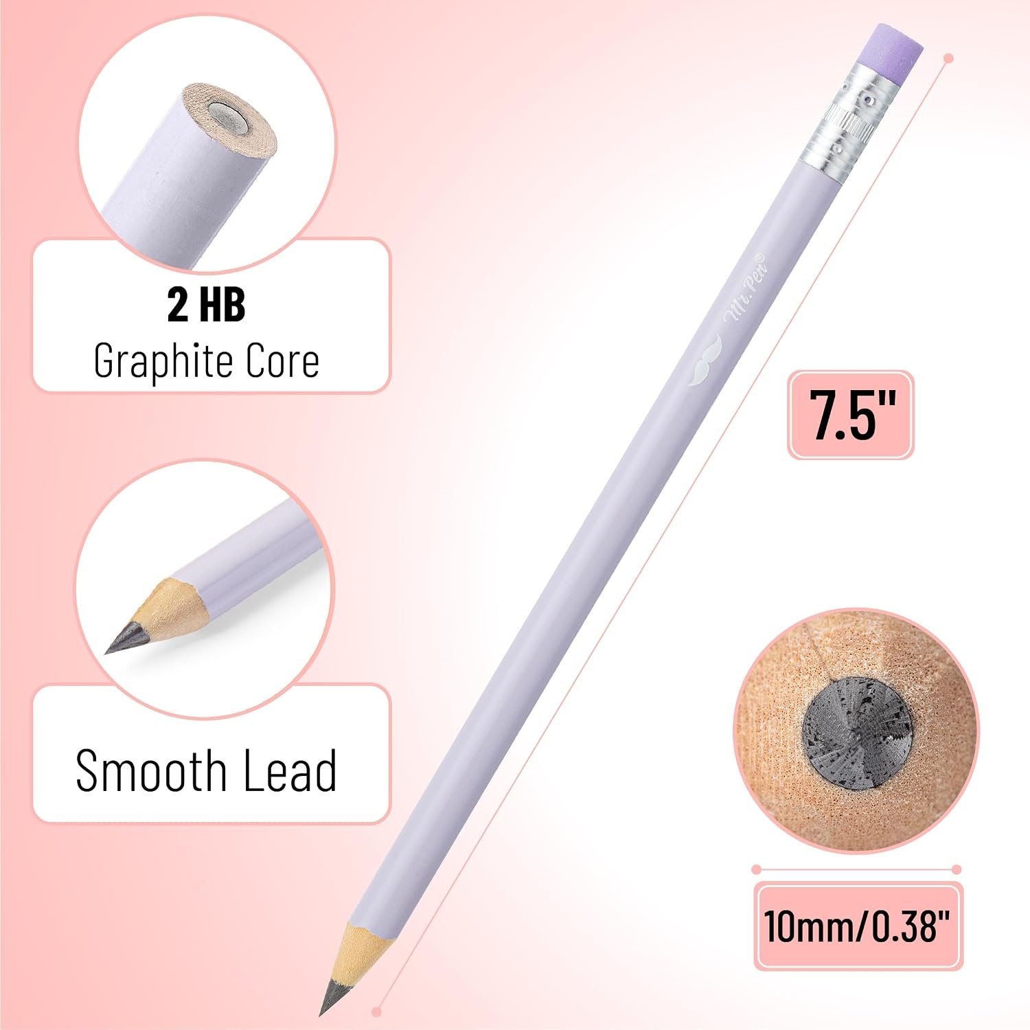 image:imageMr Pen Jumbo Pencils 30 Pack Colorful Barrels  Smooth Black 2 HB Graphite Cores Large Preschool Pencils Smooth Writing Lead for Kindergarten Kids and School SuppliesSoft Pastel Barrels