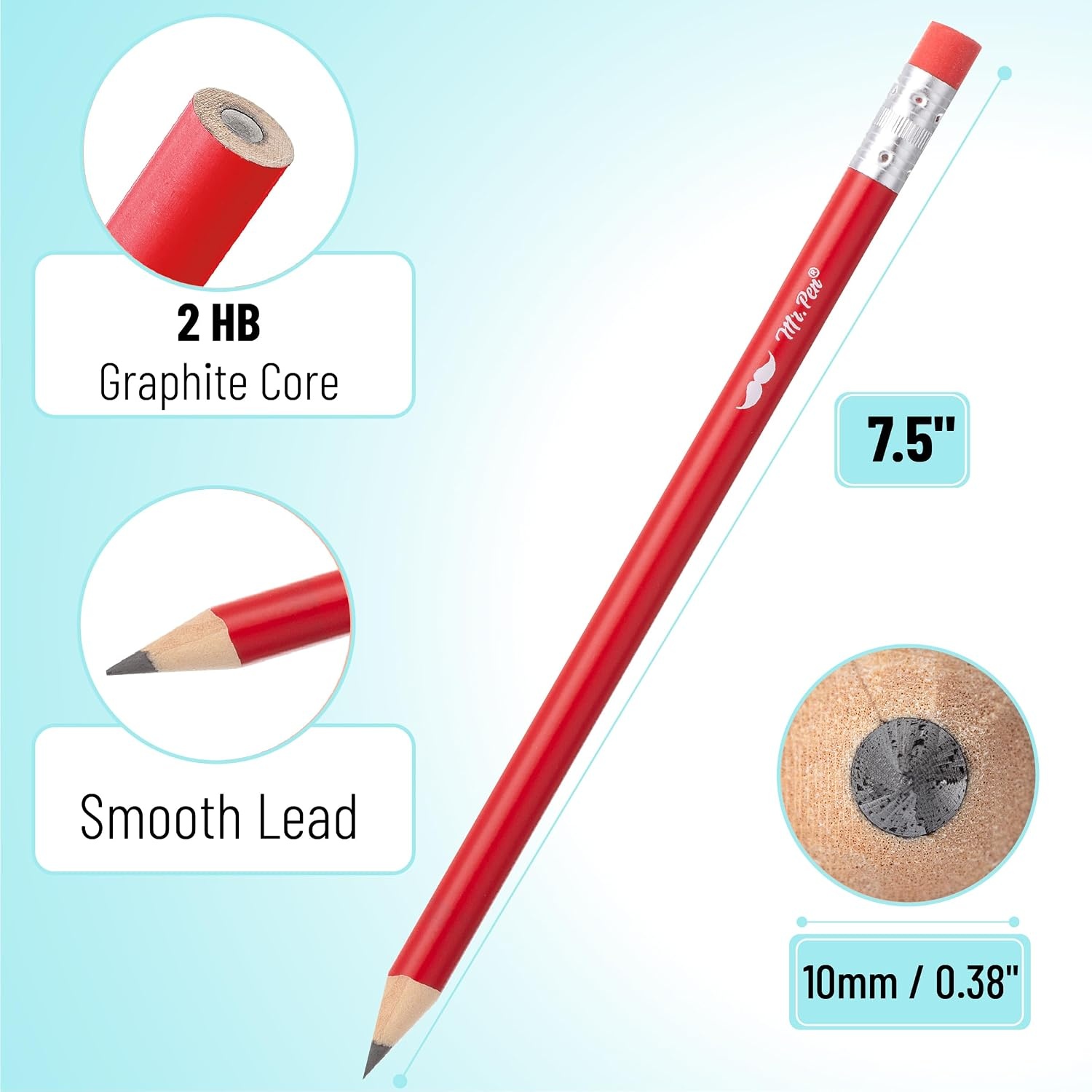 image:imageMr Pen Jumbo Pencils 30 Pack Colorful Barrels  Smooth Black 2 HB Graphite Cores Large Preschool Pencils Smooth Writing Lead for Kindergarten Kids and School SuppliesBright Barrels