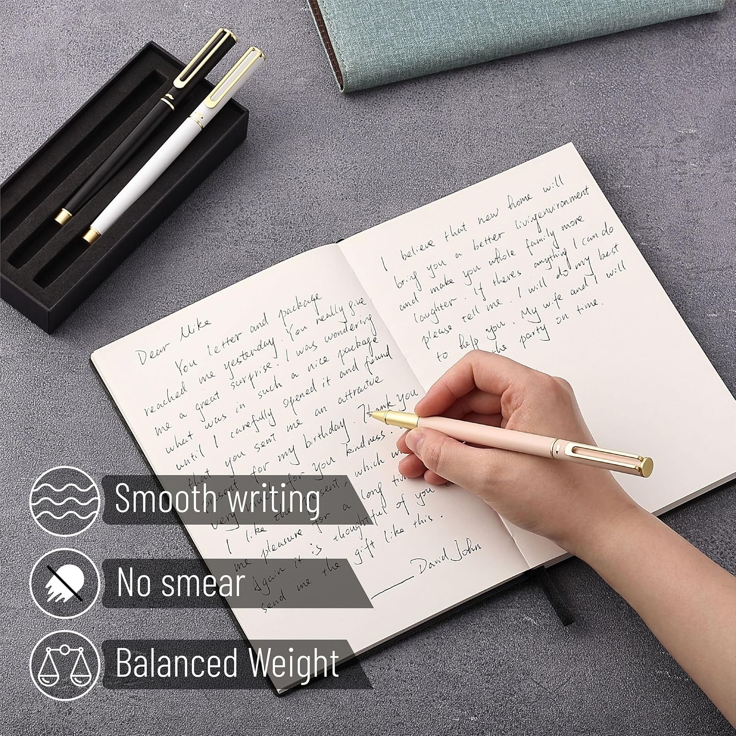 image:imageMr Pen Luxury Pen Set Assorted Color Barrels Black Ink Fancy Pen  Fancy Pens for Women Nice Pens for Men Pen Gift Fathers Day Gift