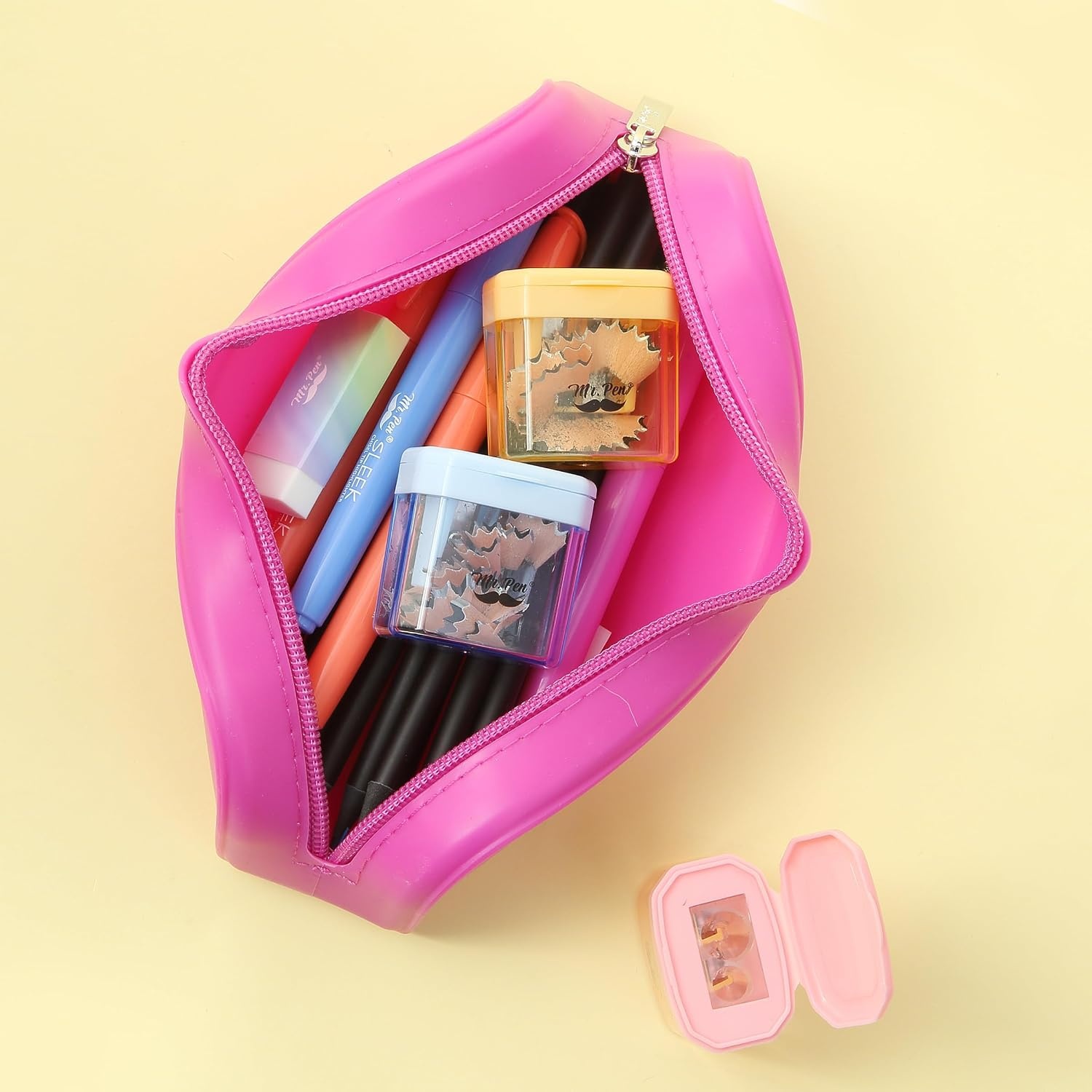 image:imageMr Pen Manual Pencil Sharpener 6 Pack Colorful Dual Holes  Compatible with Standard and Jumbo Pencils Snapon Lid Colored Handheld Pencil Sharpener for Artists ClassroomMulticolor