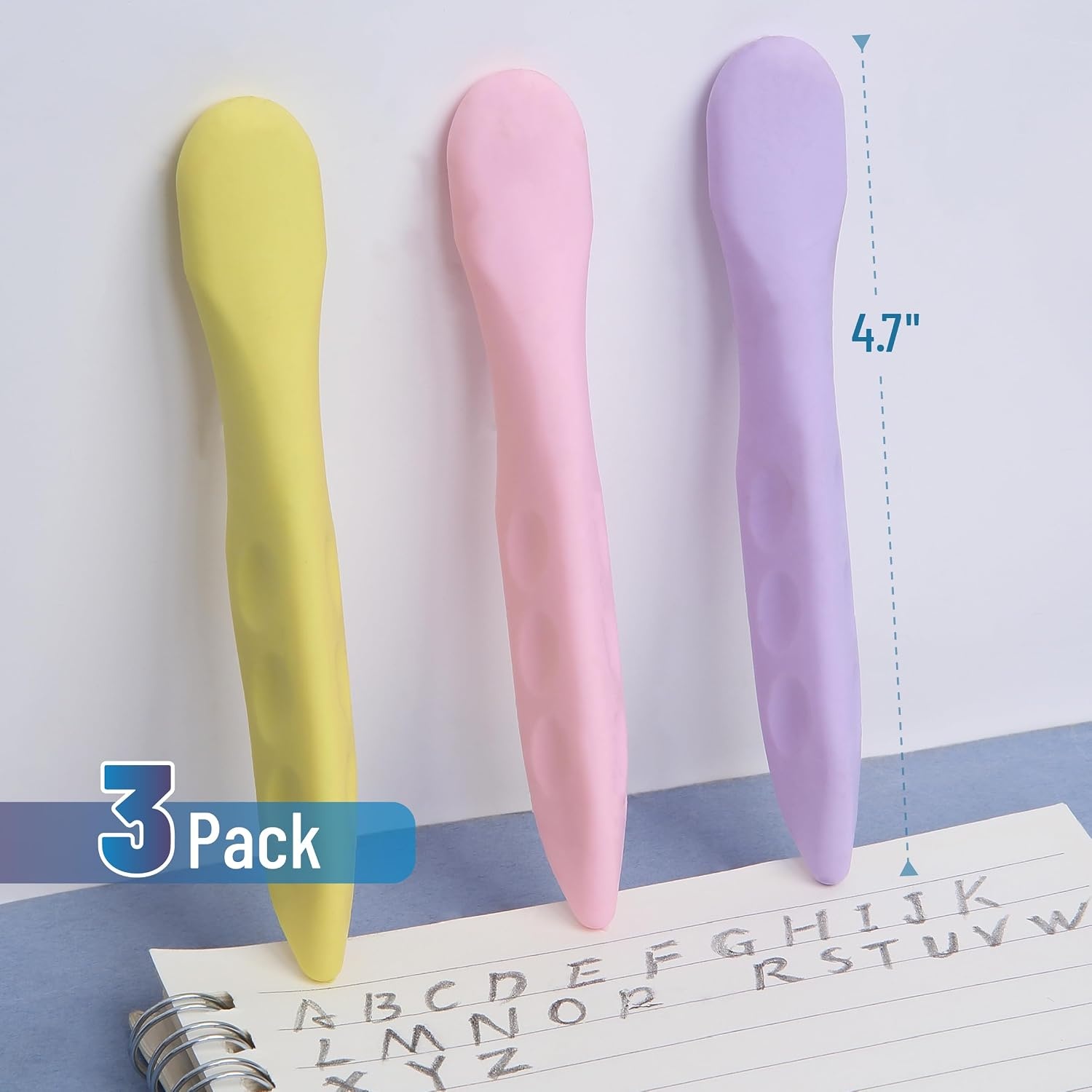 image:imageMr Pen PenShaped Erasers 3 Pack Large Size Pastel Colors  Cute and Fun Erasers for Kids Girls Perfect for School Journals Stationery Scrapbooking Classroom Supplies