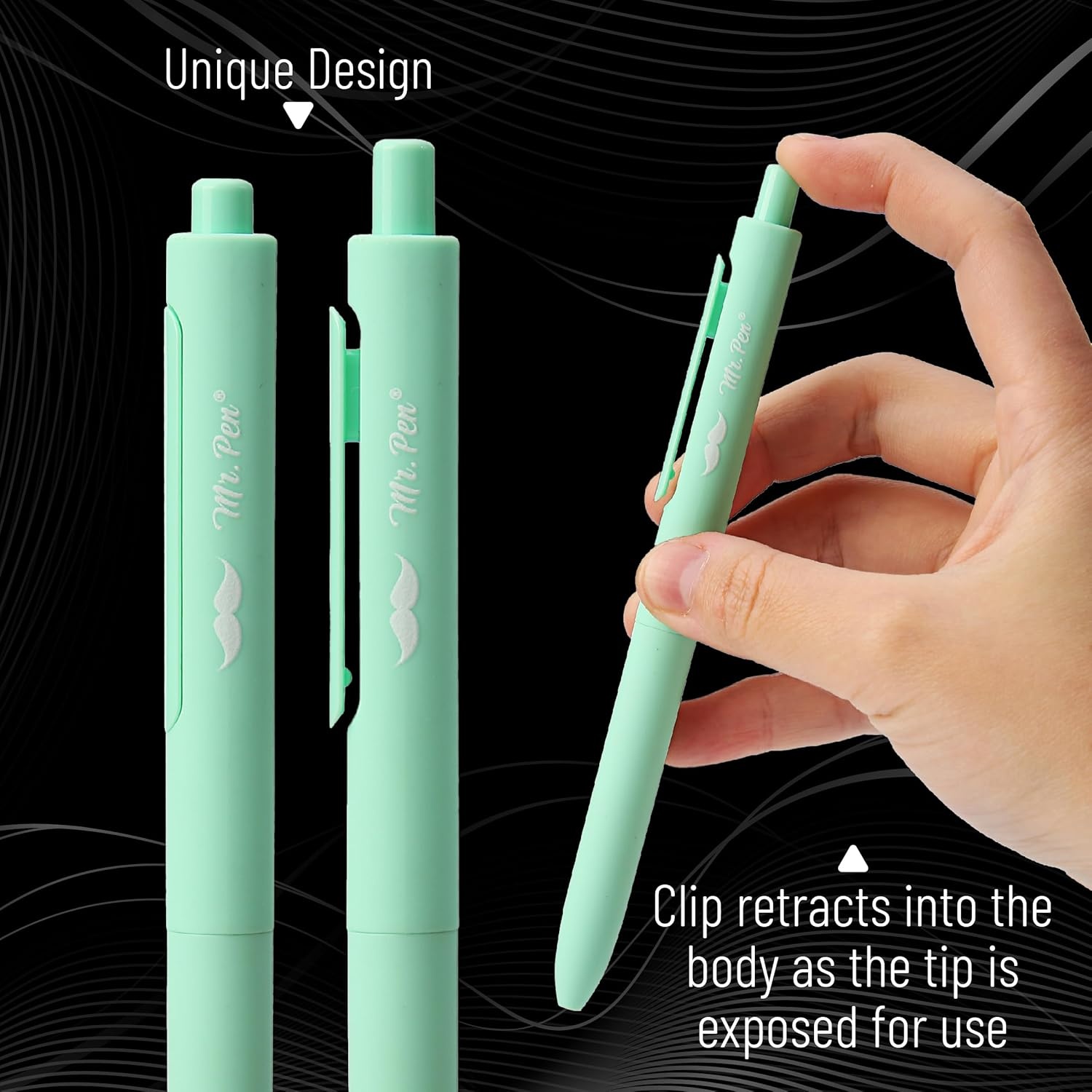 image:imageMr Pen Retractable Gel Pens 10 Pack Assorted Color Ink  Fine Point 05 mm Fast Dry Smooth Writing Cute Gel Ink Pens for Drawing Writing Planner and School Supplies1 Count Pack of 1