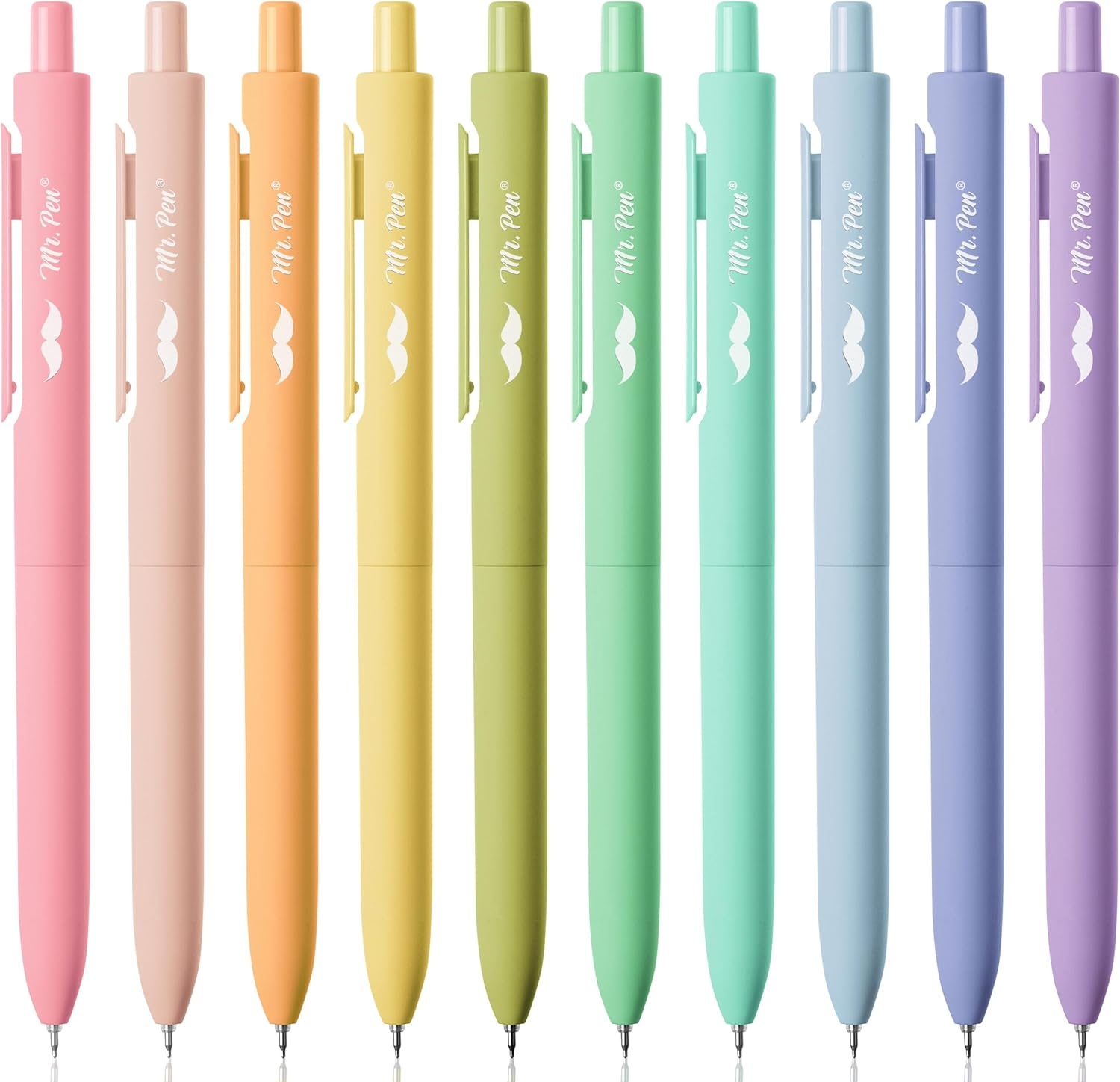 image:imageMr Pen Retractable Gel Pens 10 Pack Assorted Color Ink  Fine Point 05 mm Fast Dry Smooth Writing Cute Gel Ink Pens for Drawing Writing Planner and School Supplies1 Count Pack of 1