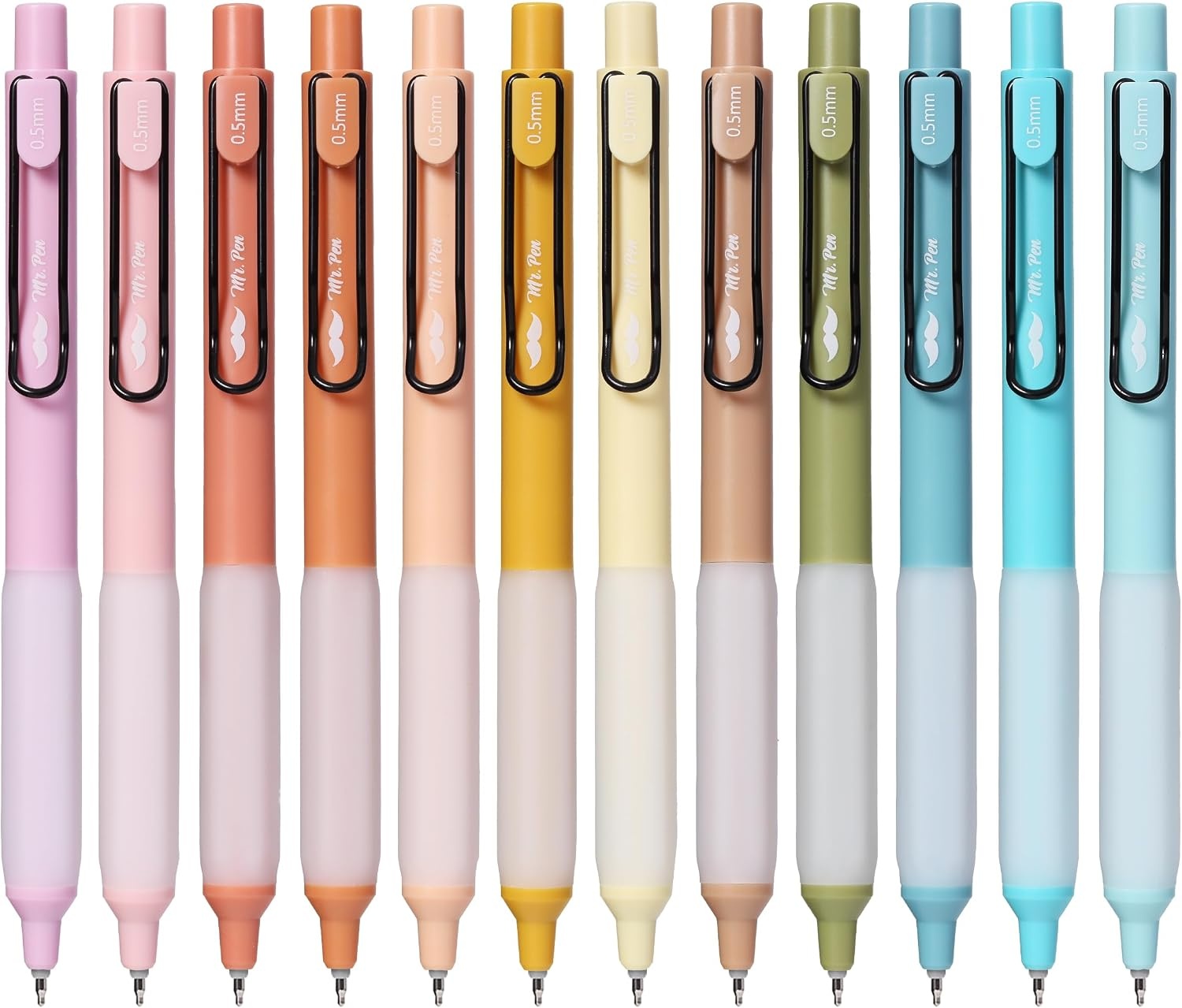 image:imageMr Pen Retractable Gel Pens with Case 12 Pack Assorted Color Ink  12 Refills Fine Point 05 mm Fast Dry Smooth Writing Cute Gel Ink Pens for Drawing Writing Planner and School Supplies
