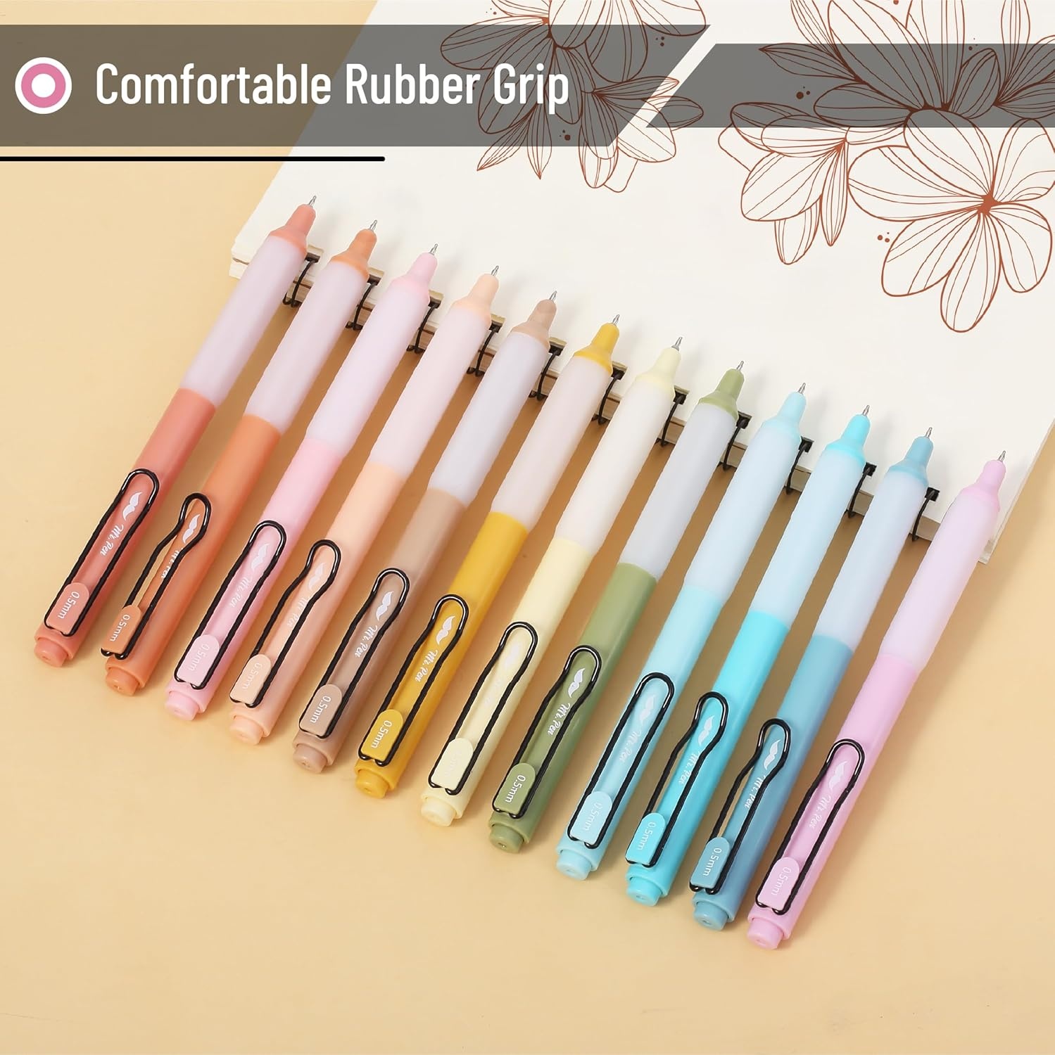 image:imageMr Pen Retractable Gel Pens with Case 12 Pack Assorted Color Ink  12 Refills Fine Point 05 mm Fast Dry Smooth Writing Cute Gel Ink Pens for Drawing Writing Planner and School Supplies