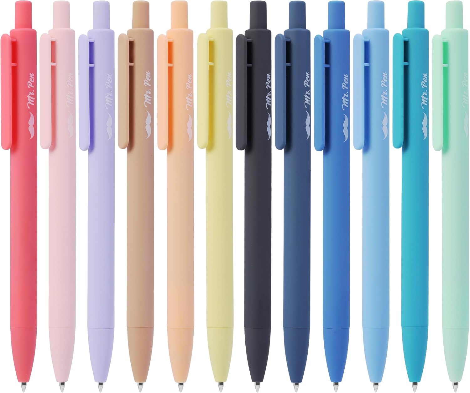 image:imageMr Pen Retractable Gel Pens with Case 12 Pack Assorted Color Ink  12 Refills Fine Point 07 mm Fast Dry Smooth Writing Cute Gel Ink Pens for Drawing Writing Planner and School Supplies