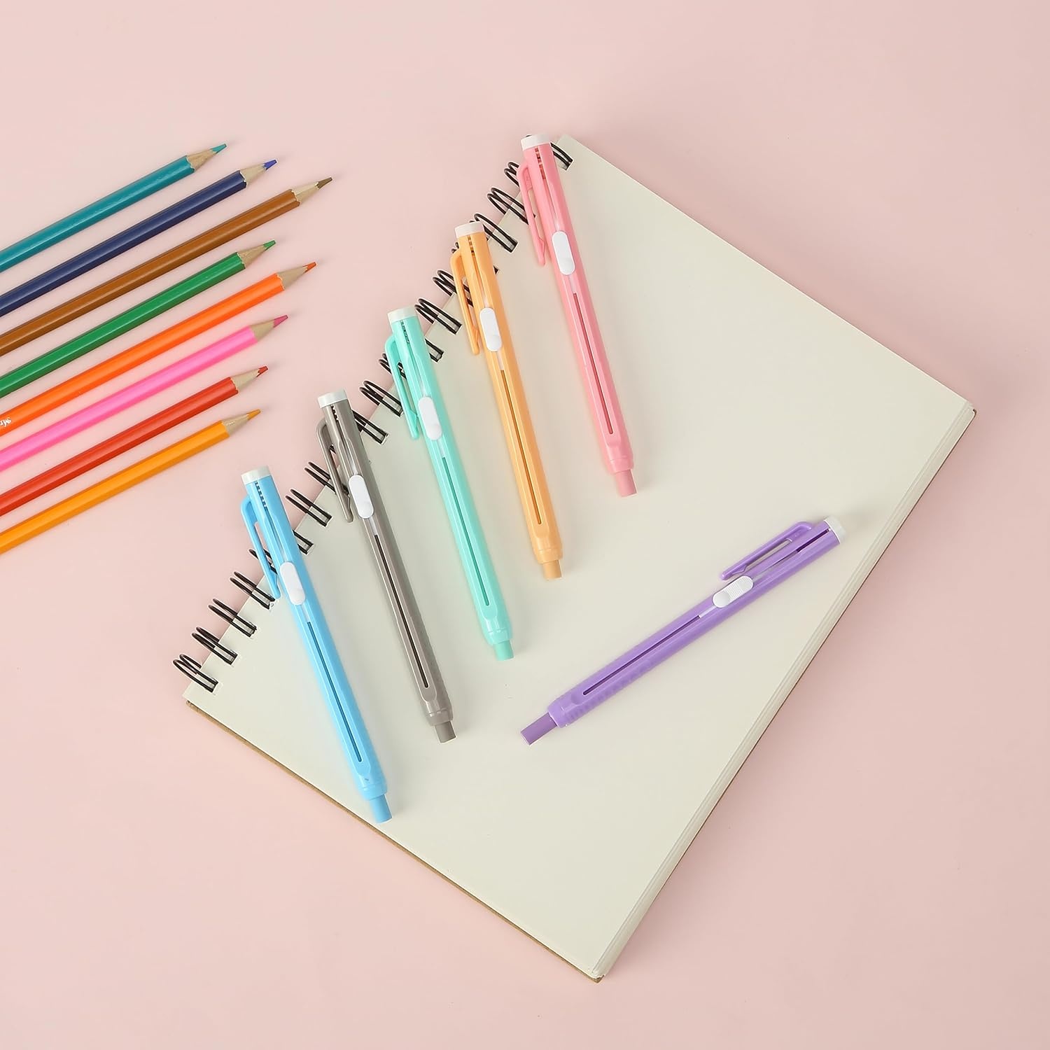 image:imageMr Pen Retractable Mechanical Eraser Pen 6 Pack Earthy Colors Erasers for Pencils Eraser for ArtistsPastel With Colored Erasers