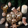 image:imageMr Pen Assorted Christmas Tree Ornaments Set 77 pcs  Gold Holiday Ornaments Shatterproof Plastic Decorations with Gold Hanging ThreadRose Gold