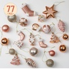image:imageMr Pen Assorted Christmas Tree Ornaments Set 77 pcs  Gold Holiday Ornaments Shatterproof Plastic Decorations with Gold Hanging ThreadRose Gold