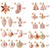 image:imageMr Pen Assorted Christmas Tree Ornaments Set 77 pcs  Gold Holiday Ornaments Shatterproof Plastic Decorations with Gold Hanging ThreadRose Gold