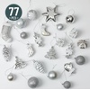 image:imageMr Pen Assorted Christmas Tree Ornaments Set 77 pcs  Gold Holiday Ornaments Shatterproof Plastic Decorations with Gold Hanging ThreadSilver
