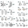 image:imageMr Pen Assorted Christmas Tree Ornaments Set 77 pcs  Gold Holiday Ornaments Shatterproof Plastic Decorations with Gold Hanging ThreadSilver