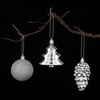 image:imageMr Pen Assorted Christmas Tree Ornaments Set 77 pcs  Gold Holiday Ornaments Shatterproof Plastic Decorations with Gold Hanging ThreadSilver