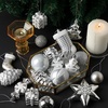 image:imageMr Pen Assorted Christmas Tree Ornaments Set 77 pcs  Gold Holiday Ornaments Shatterproof Plastic Decorations with Gold Hanging ThreadSilver