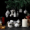 image:imageMr Pen Assorted Christmas Tree Ornaments Set 77 pcs  Gold Holiday Ornaments Shatterproof Plastic Decorations with Gold Hanging ThreadSilver