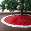 image:imageMr Pen Christmas Tree Skirt  48 Inch Knitted Xmas Tree SkirtRed Sequin