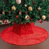 image:imageMr Pen Christmas Tree Skirt  48 Inch Knitted Xmas Tree SkirtSequin Red