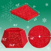 image:imageMr Pen Christmas Tree Skirt  48 Inch Knitted Xmas Tree SkirtSequin Red