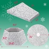 image:imageMr Pen Christmas Tree Skirt  48 Inch Knitted Xmas Tree SkirtSequin Silver