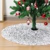 image:imageMr Pen Christmas Tree Skirt  48 Inch Knitted Xmas Tree SkirtSilver Sequin