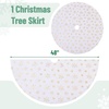 image:imageMr Pen Christmas Tree Skirt  48 Inch Knitted Xmas Tree SkirtWhite Gold