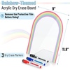 image:imageMr Pen Clear Acrylic Board with Stand 118 x 9 3 Markers  Rainbow Theme Clear Dry Erase Board for DeskRainbow Theme
