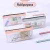 image:imageMr Pen Clear Pencil Pouch 850x425 3 Pack Durable TPU Material  Medium WaterResistant Pencil Bags with Smooth Zipper Multipurpose Clear Pouch for Stationery School OfficeEarth Tone