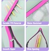 image:imageMr Pen Clear Pencil Pouch 850x425 3 Pack Durable TPU Material  Medium WaterResistant Pencil Bags with Smooth Zipper Multipurpose Clear Pouch for Stationery School OfficePink Shades